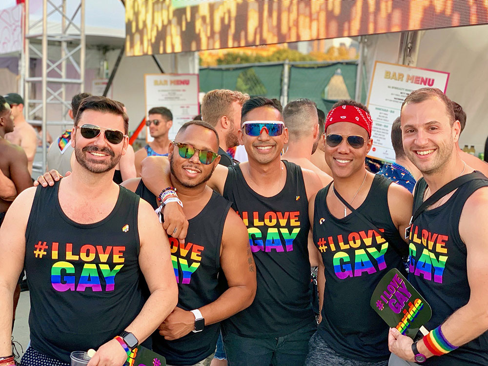 LGBTQ community members in #ILoveGay shirts
